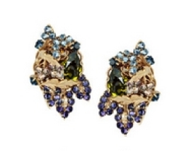 24-karat gold-plated Swarovski crystal clip earrings
